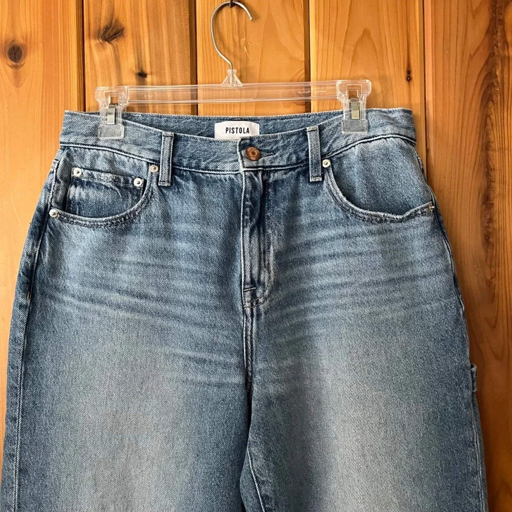 Pistola Denim Jeans Dylan Carpenter Mid Rise Relaxed Straight Medium Wash 28 - Picture 5 of 8